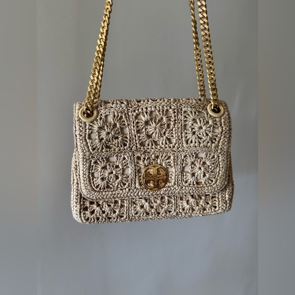 Tory Burch tan woven raffia style bag - Picture 3 of 9